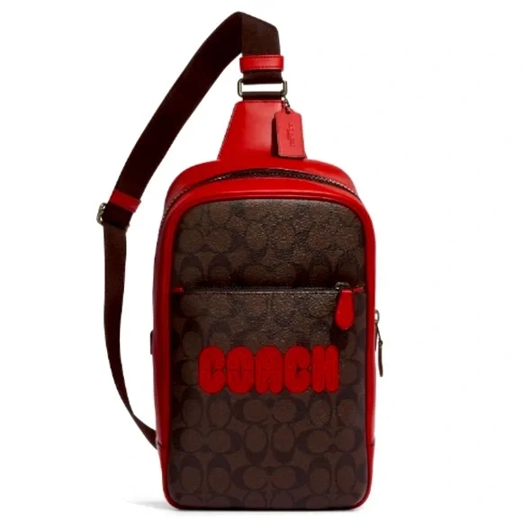 NWT Coach Westway backpack in Colorblock Signature Canvas with Coach Patch Sling - Picture 2 of 13